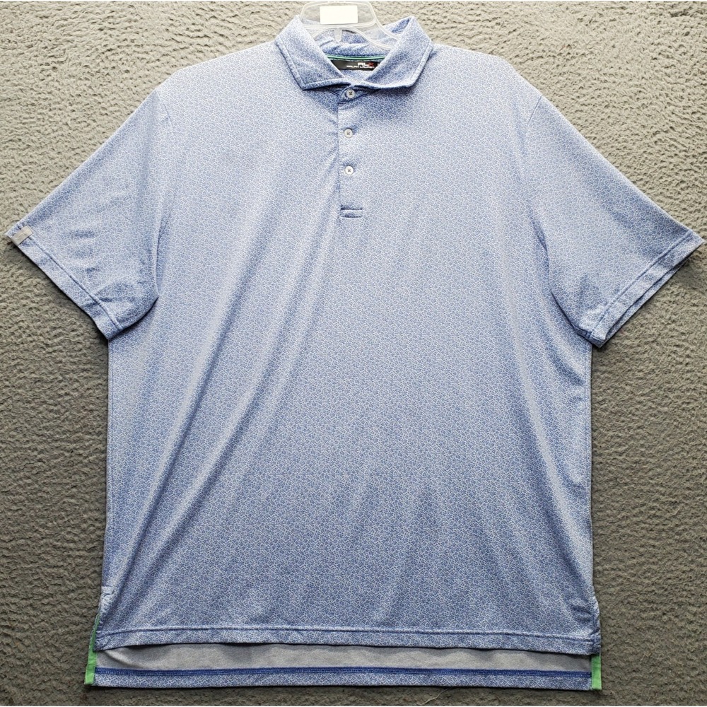 RLX Ralph Lauren Golf Polo Shirt Men XL Floral Due Process Performance EUC RARE
